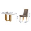 Mesa de Jantar 4 Lugares Isadora Luisa com Vidro Cinamomo/Off White/Bege Escuro - Cel Móveis
