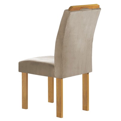 Mesa de Jantar 6 Lugares Celeste com Vidro Off White/Cinamomo/Bege Claro - Cel Móveis