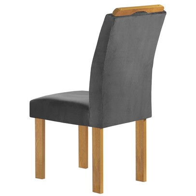 Mesa de Jantar 6 Lugares Celeste com Vidro Off White/Cinamomo/Cinza - Cel Móveis