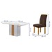 Mesa de Jantar 4 Lugares Celeste com Vidro Off White/Cinamomo/Marrom - Cel Móveis