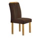 Mesa de Jantar 4 Lugares Celeste com Vidro Off White/Cinamomo/Marrom - Cel Móveis
