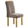 Mesa de Jantar 4 Lugares Celeste com Vidro Off White/Cinamomo/Bege Escuro - Cel Móveis