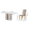 Mesa de Jantar 4 Lugares Celeste com Vidro Off White/Cinamomobege Claro - Cel Móveis