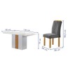 Mesa de Jantar 4 Lugares Celeste com Vidro Off White/Cinamomo/Cinza - Cel Móveis