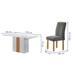 Mesa de Jantar 4 Lugares Celeste com Vidro Off White/Cinamomo/Cinza - Cel Móveis