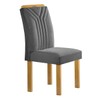 Mesa de Jantar 4 Lugares Celeste com Vidro Off White/Cinamomo/Cinza - Cel Móveis