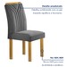 Mesa de Jantar 4 Lugares Celeste com Vidro Off White/Cinamomo/Cinza - Cel Móveis