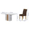 Mesa de Jantar 6 Lugares Celeste Luisa com Vidro Off White/Cinamomo/Marrom - Cel Móveis