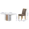 Mesa de Jantar 6 Lugares Celeste Luisa com Vidro Off White/Cinamomo/Bege Escuro - Cel Móveis