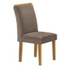 Mesa de Jantar 6 Lugares Celeste Luisa com Vidro Off White/Cinamomo/Bege Escuro - Cel Móveis