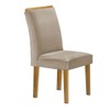 Mesa de Jantar 6 Lugares Celeste Luisa com Vidro Off White/Cinamomo/Bege Claro - Cel Móveis
