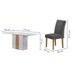 Mesa de Jantar 6 Lugares Celeste Luisa com Vidro Off White/Cinamomo/Cinza - Cel Móveis