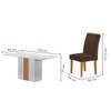 Mesa de Jantar 4 Lugares Celeste Luisa com Vidro Off White/Cinamomo/Marrom - Cel Móveis