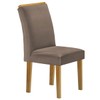Mesa de Jantar 4 Lugares Celeste Luisa com Vidro Off White/Cinamomo/Bege Escuro - Cel Móveis