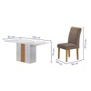 Mesa de Jantar 4 Lugares Celeste Luisa com Vidro Off White/Cinamomo/Bege Escuro - Cel Móveis