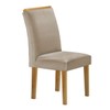 Mesa de Jantar 4 Lugares Celeste Luisa com Vidro Off White/Cinamomo/Bege Claro - Cel Móveis