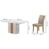 Mesa de Jantar 4 Lugares Celeste Luisa com Vidro Off White/Cinamomo/Bege Claro - Cel Móveis