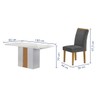 Mesa de Jantar 4 Lugares Celeste Luisa com Vidro Off White/Cinamomo/Cinza - Cel Móveis