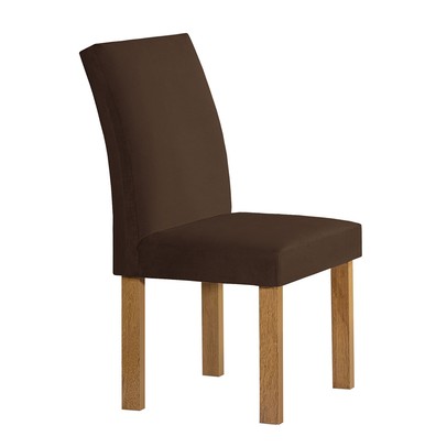 Mesa de Jantar 6 Lugares Lorena Espanha com Vidro Cinamomo/Off White/Marrom - Cel Móveis