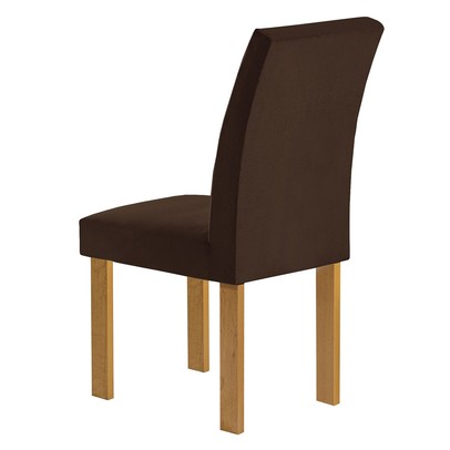 Mesa de Jantar 6 Lugares Lorena Espanha com Vidro Cinamomo/Off White/Marrom - Cel Móveis