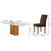 Mesa de Jantar 6 Lugares Lorena Espanha com Vidro Cinamomo/Off White/Marrom - Cel Móveis