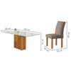 Mesa de Jantar 6 Lugares Lorena Espanha com Vidro Cinamomo/Off White/Bege Escuro - Cel Móveis