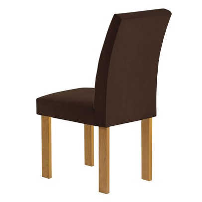 Mesa de Jantar 4 Lugares Lorena Espanha com Vidro Cinamomo/Off White/Marrom - Cel Móveis