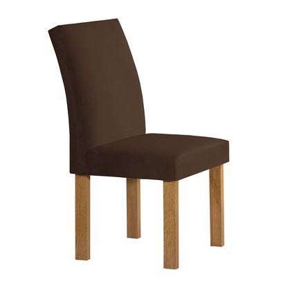 Mesa de Jantar 4 Lugares Lorena Espanha com Vidro Cinamomo/Off White/Marrom - Cel Móveis