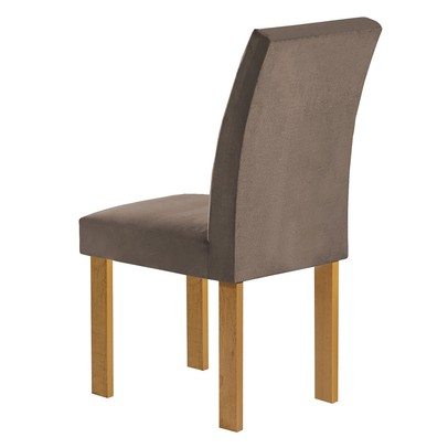 Mesa de Jantar 4 Lugares Lorena Espanha com Vidro Cinamomo/Off White/Bege Escuro - Cel Móveis