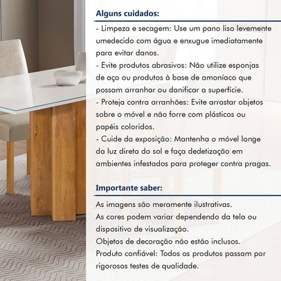 Mesa de Jantar 4 Lugares Lorena Espanha com Vidro Cinamomo/Off White/Bege Claro - Cel Móveis