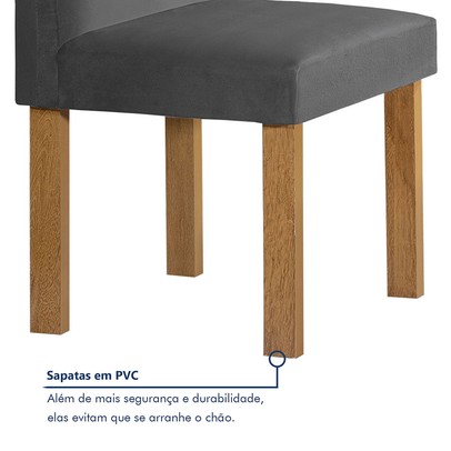 Mesa de Jantar 4 Lugares Lorena Espanha com Vidro Cinamomo/Off White/Cinza - Cel Móveis