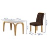Mesa de Jantar 6 Lugares Melina Carolina com Vidro Cinamomo/Off White/Veludo Marrom - Cel Móveis
