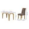 Mesa de Jantar 6 Lugares Melina Carolina com Vidro Cinamomo/Off White/Veludo Bege Escuro - Cel Móveis