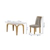 Mesa de Jantar 6 Lugares Melina Carolina com Vidro Cinamomo/Off White/Veludo Bege Claro - Cel Móveis