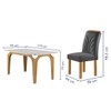 Mesa de Jantar 6 Lugares Melina Carolina com Vidro Cinamomo/Off White/Veludo Cinza - Cel Móveis