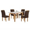 Mesa de Jantar 4 Lugares Melina Carolina com Vidro Cinamomo/Off White/Marrom - Cel Móveis