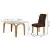 Mesa de Jantar 4 Lugares Melina Carolina com Vidro Cinamomo/Off White/Marrom - Cel Móveis