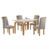 Mesa de Jantar 4 Lugares Melina Carolina com Vidro Cinamomo/Off White/Bege Claro - Cel Móveis