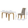 Mesa de Jantar 4 Lugares Melina Carolina com Vidro Cinamomo/Off White/Bege Claro - Cel Móveis