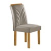 Mesa de Jantar 4 Lugares Melina Carolina com Vidro Cinamomo/Off White/Bege Claro - Cel Móveis