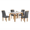 Mesa de Jantar 4 Lugares Melina Carolina com Vidro Cinamomo/Off White/Cinza - Cel Móveis