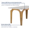 Mesa de Jantar 4 Lugares Melina Carolina com Vidro Cinamomo/Off White/Cinza - Cel Móveis