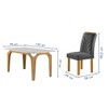 Mesa de Jantar 4 Lugares Melina Carolina com Vidro Cinamomo/Off White/Cinza - Cel Móveis