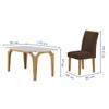 Mesa de Jantar 6 Lugares Melina Luisa com Vidro Cinamomo/Off White/Marrom - Cel Móveis