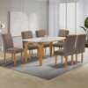 Mesa de Jantar 6 Lugares Melina Luisa com Vidro Cinamomo/Off White/Bege Escuro - Cel Móveis