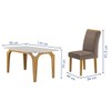Mesa de Jantar 6 Lugares Melina Luisa com Vidro Cinamomo/Off White/Bege Escuro - Cel Móveis
