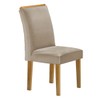Mesa de Jantar 6 Lugares Melina Luisa com Vidro Cinamomo/Off White/Bege Claro - Cel Móveis