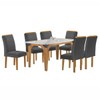 Mesa de Jantar 6 Lugares Melina Luisa com Vidro Cinamomo/Off White/Cinza - Cel Móveis
