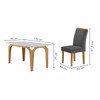 Mesa de Jantar 6 Lugares Melina Luisa com Vidro Cinamomo/Off White/Cinza - Cel Móveis