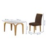 Mesa de Jantar 4 Lugares Melina Luisa com Vidro Cinamomo/Off White/Marrom - Cel Móveis